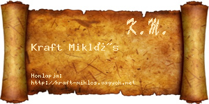 Kraft Miklós névjegykártya